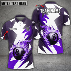 Maxcorners Billiards Fire Cube Pattern Personalized Name 3D Shirt (Multi Color Options)