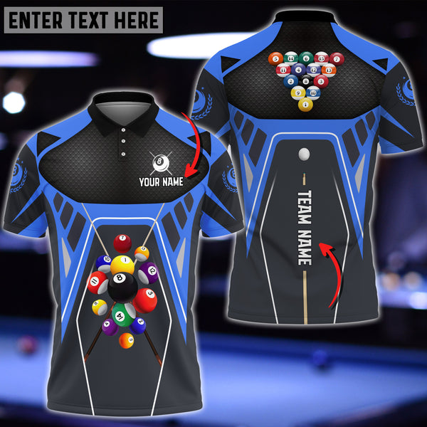 Maxcorners Billiards Strategy Masters Blue Personalized Name 3D Shirt