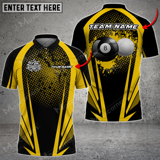 Maxcorners Billiards 8 Ball & Cue Ball Multicolor Options Personalized Name 3D Shirt (6 Colors)