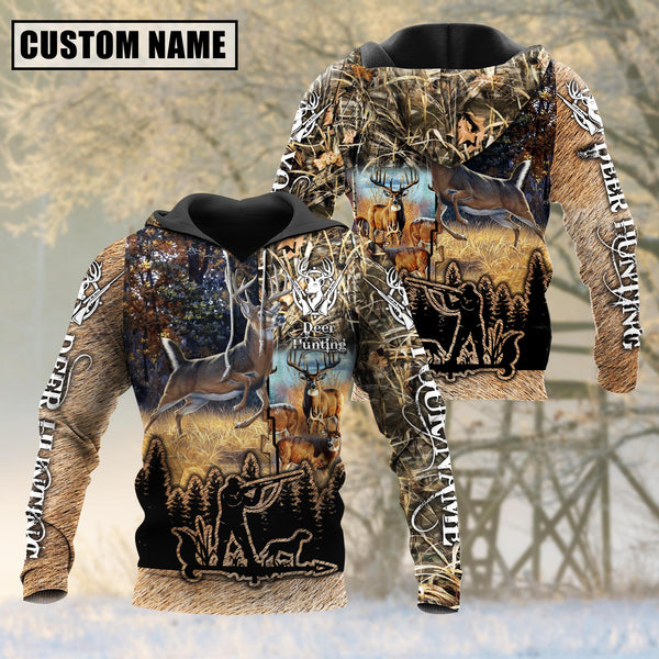 Maxcorners Custom Name Deer Hunting Camo Style Shirt 3D All Over Printed Clothes