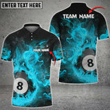 Maxcorners Billiards 8 Ball Fire Art Multicolor Options Personalized Name 3D Shirt (4 Colors)