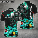 Maxcorners Billiards Flame Samurai Personalized Name, Team Name Unisex Shirt ( 6 Colors )