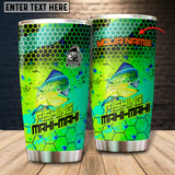 Maxcorners Mahi-mahi Fishing Skin Pattern Tumbler Customize Name