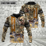 Maxcorners Custom Name Coyote Hunter Camo Style Shirt 3D All Over Printed Clothes