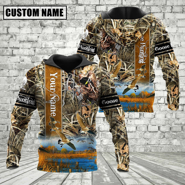 Maxcorners Custom Name Goose Hunter Camo Style Shirt 3D All Over Printed Clothes