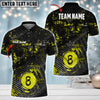Maxcorners Billiards 8 Ball  Personalized Name Team Name 3D Shirt (Multi Color Options)