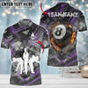 Maxcorners Player Billiards 8 Ball Fire Smoke Personalized Name 3D Shirt (Multi Color Options)