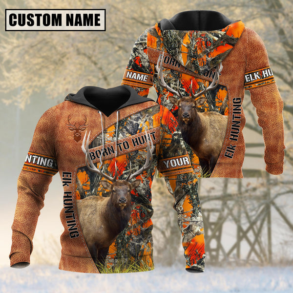 Maxcorners Personalized Name Loralle Born To Hunt Elk Hunting 3D All Over Printed Clothes