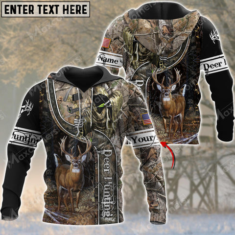 Maxcorners Personalized Name Deer Hunting 3D All Over Printed Clothes