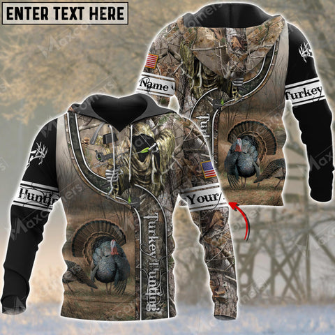 Maxcorners Personalized Name Turkey Hunting 3D All Over Printed Clothes