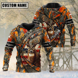 Maxcorners Custom Name Hunting Deer Camo US Flag 3D All Over Printed Clothes