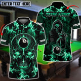Maxcorners Billiards Skull Thunder Personalized Name, Team Name Unisex Shirt ( 6 Colors )
