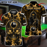 Maxcorners Billiards Skull Thunder Personalized Name, Team Name Unisex Shirt ( 6 Colors )