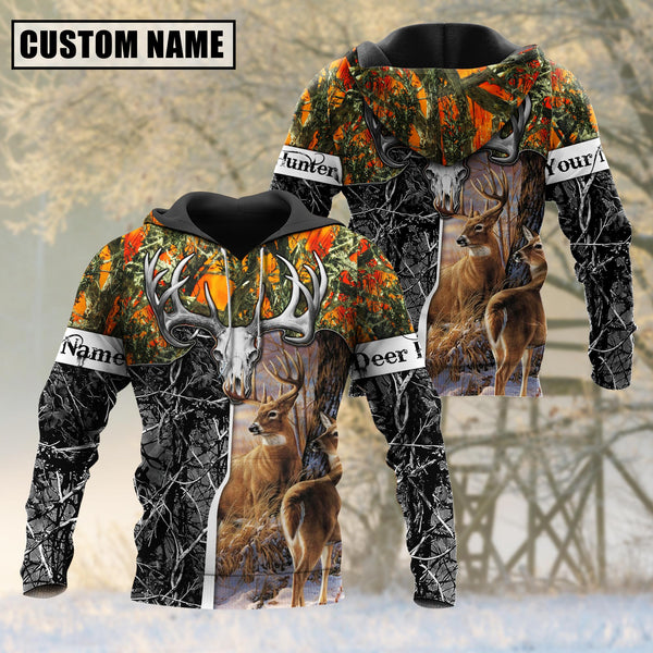 Maxcorners Beautiful Deer Hunting Camo Personalized 3D Hoodie For Hunting Lover