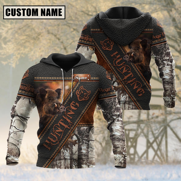 Maxcorners Custom Name Boar Hunting Leather 3D All Over Printed Clothes