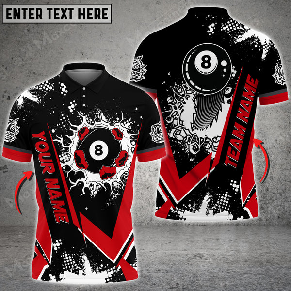Maxcorners Billiards Flame Declare War Multicolor Option Customized Name 3D Shirt (6 Colors)