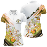 Maxcorners Bowling And Pins Matching Customized Name 3D Shirt For Women