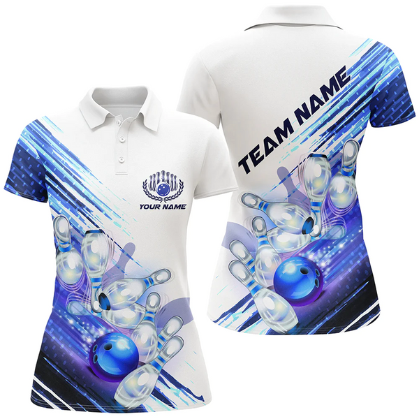 Maxcorners Bowling And Pins Matching Customized Name 3D Shirt For Women