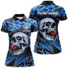 Maxcorners Bowling And Pins Lightning Thunder Skull Bowling Customized Name 3D Shirt For Women