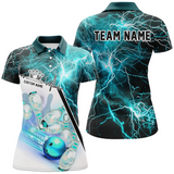 Maxcorners Bowling And Pins Thunder Lightning Ladies Multicolor Option Customized Name 3D Shirt For Women