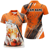 Maxcorners Bowling And Pins Strike Multicolor Option Customized Name 3D Shirt For Women