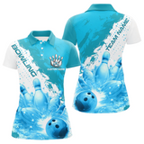 Maxcorners Bowling And Pins Flame Strike Multicolor Option Customized Name 3D Shirt For Women