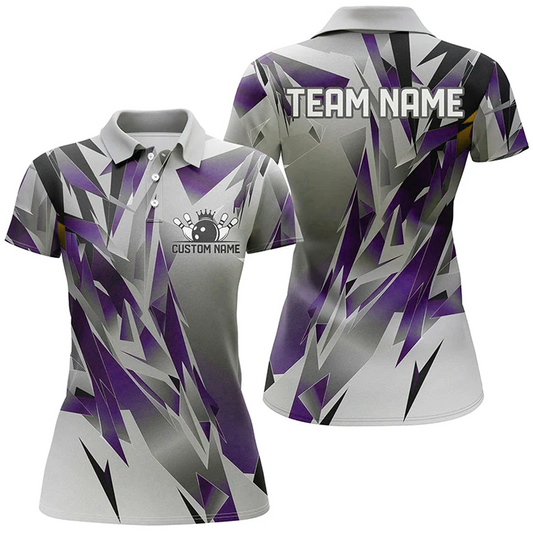 Maxcorners Bowling And Pins Tournament Multicolor Option Customized Name 3D Shirt For Women