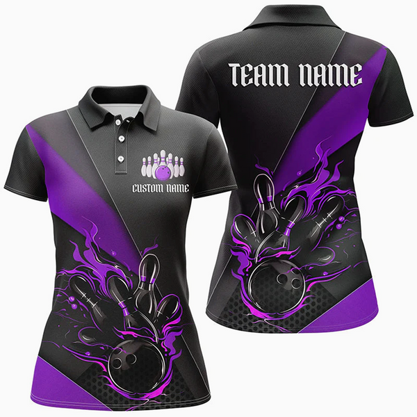 Maxcorners Bowling And Pins Strike Tournament Multicolor Option Customized Name 3D Shirt For Women