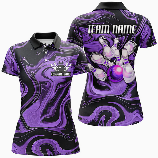 Maxcorners Ladies Bowling Jerseys Multicolor Option Customized Name 3D Shirt For Women