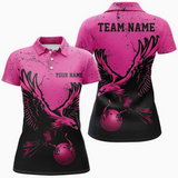 Maxcorners Bowling Ball And Pins Eagle Grunge Vintage Multicolor Option Customized Name 3D Shirt For Women