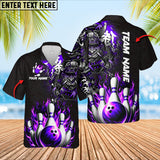Maxcorners Bowling Samurai Warrior Madness Multicolor Option Customized Name Hawaiian Shirt (6 Colors)