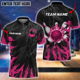 Maxcorners Bowling Ball & Pins Break The Darkness Multicolor Option Customized Name 3D Shirt (5 Colors)