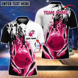 Maxcorners Bowling Ball & Pins Burned Fiercely Multicolor Option Customized Name 3D Shirt (5 Colors)