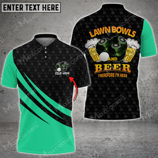 Maxcorners Lawn Bowls Pattern Multicolor Option Customized Name 3D Shirt (4 Colors)