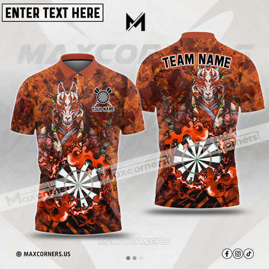 Maxcorners Darts Fox Mask Kitsune Multicolor Option Customized Name 3D Shirt