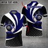 Maxcorners Thunder Bowling Ball And Pins Hexagon Pattern Multicolor Customized Name 3D Polo Shirt