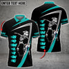 Maxcorners Bowling And Pins Skull Flame Pattern Tex Multicolor Customized Name 3D Shirt