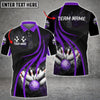 Maxcorners Bowling And Pins Frozen Storm Multicolor Option Customized Name 3D Shirt