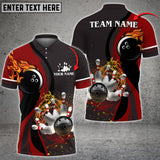 Maxcorners Bowling And Pins Water Flow Multicolor Option Customized Name 3D Shirt