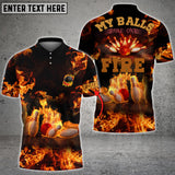 Maxcorners Flame Bowling My Balls Are On Fire Personalized All Over Printed Shirt