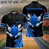 Maxcorners Bowling Ball Flame Multicolor Option Personalized Name All Over Printed Shirt