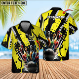 Maxcorners Bowling Ball And Pins Eagle Wings Multicolor Option Customized Name Hawaiian Shirt (6 Colors)