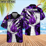Maxcorners Bowling Fire Destroys Darkness Multicolor Option Customized Name Hawaiian Shirt (5 Colors)