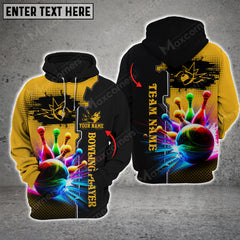 Maxcorners Bowling And Pins  Premium Multicolor Option 3D Custom Name Shirt