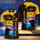 Maxcorners Multicolor Bowling And Pins Premium Customized Name 3D Shirt