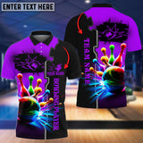 Maxcorners Multicolor Bowling And Pins Premium Customized Name 3D Shirt