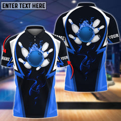 Maxcorners Flame Bowling Ball Premium Multicolor Option Customized Name 3D Shirt