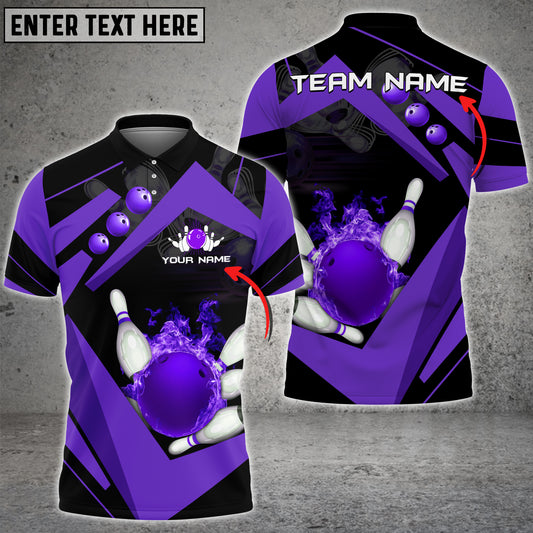 Maxcorners Bowling Ball Premium Multicolor Option Customized Name 3D Shirt