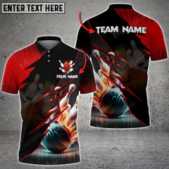 Maxcorners Bowling Broken Glass Multicolor Option Customized Name 3D Shirt
