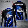 Maxcorners Funny Bowling Ball Flame Multicolor Option Customized Name Long Sleeve 3D Shirt